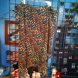 Russell Kemp 4X Multicolored Pattern Skirt handkerchief hem elastic waist Pretty